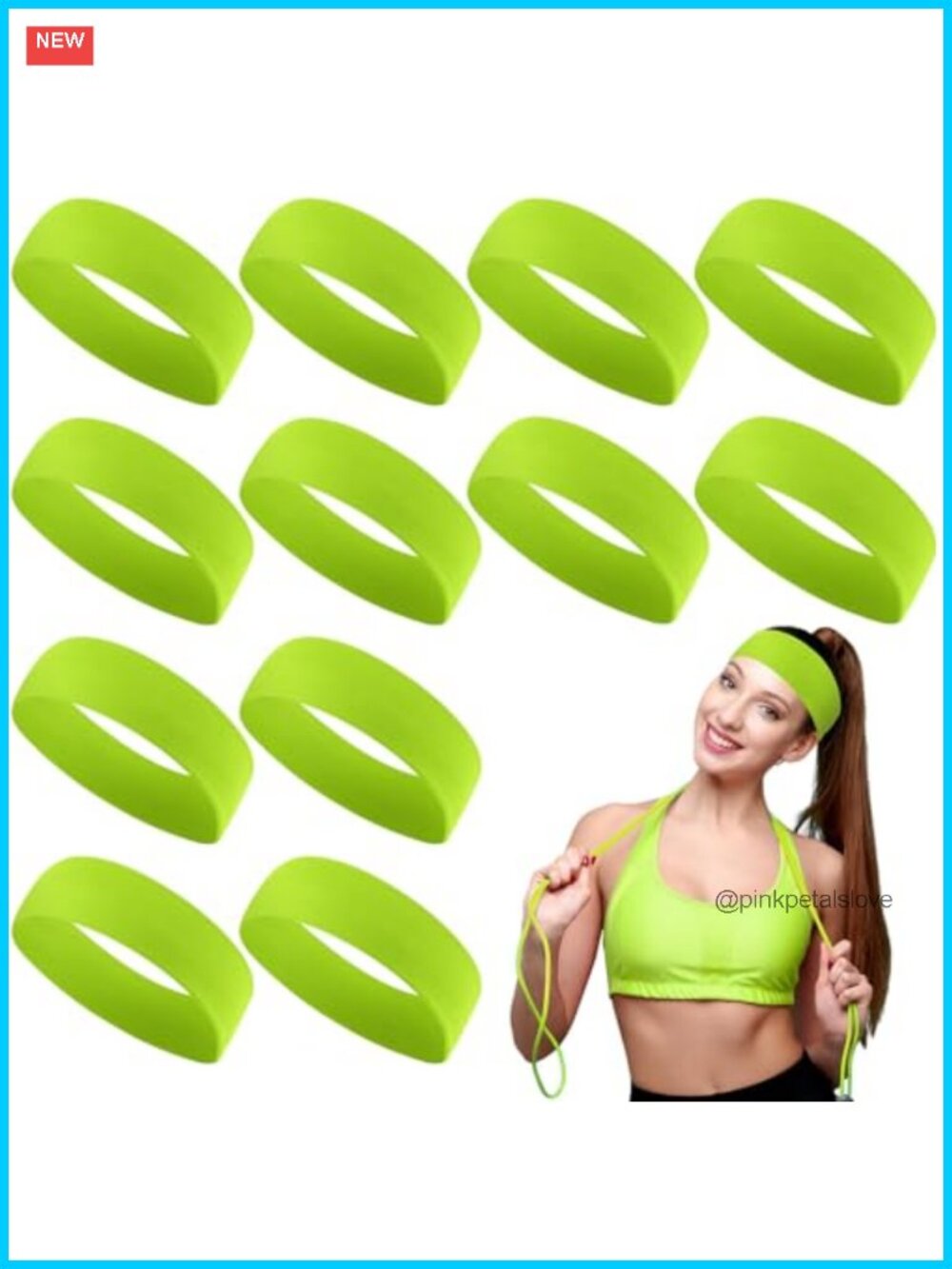 12 Pack Sport Headbands Elastic Sweatbands for Women